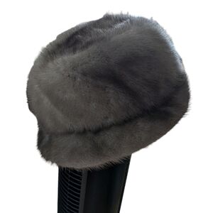 Vintage Creation Vittorio Genuine Fur Lined Hat Inner Gray Brown
